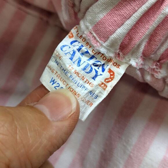 Vintage Catton Candy Overalls Baby Girls Size 6-9m Pink Bunny - Picture 5 of 5